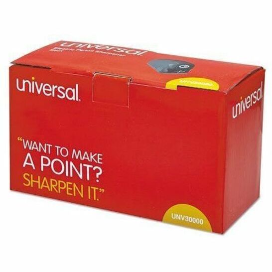 Universal Electric Pencil Sharpener - Desktop - AC Supply Powered - 4" Height x 3.1" Width x 5.8" Depth - Black - 1 Each