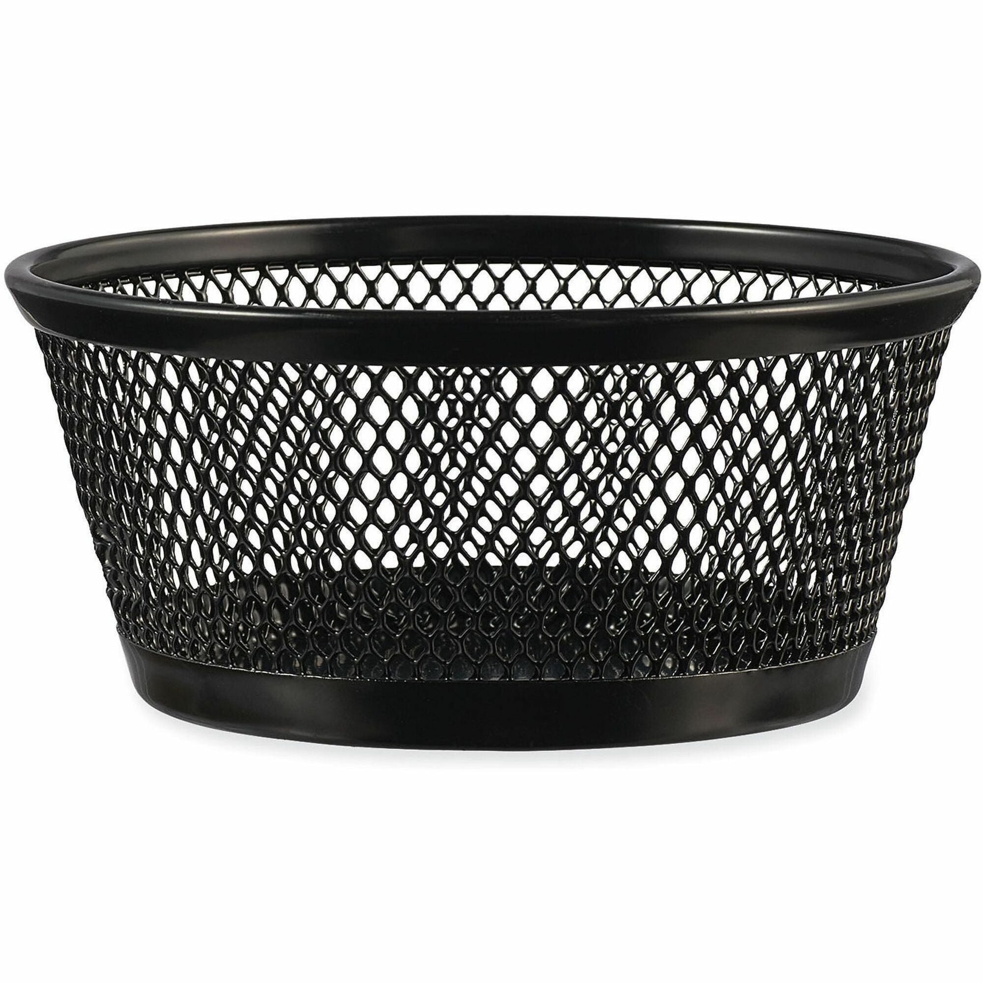 Universal Jumbo Mesh Storage Dish, 4.38" Diameter x 2"h, Black - 1 Compartment(s) - 2" Height - Black - Wire Mesh - 1 Each