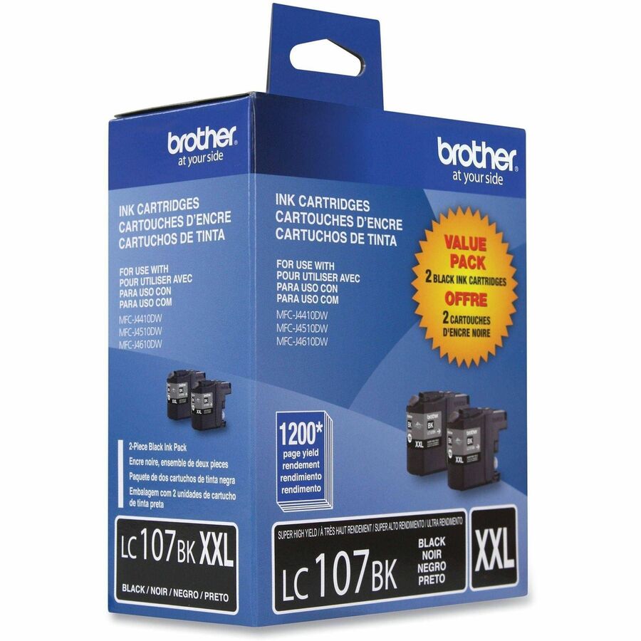 Brother Innobella LC1072PKS Original High Yield Inkjet Ink Cartridge - Black - 2 / Pack - 1200 Pages