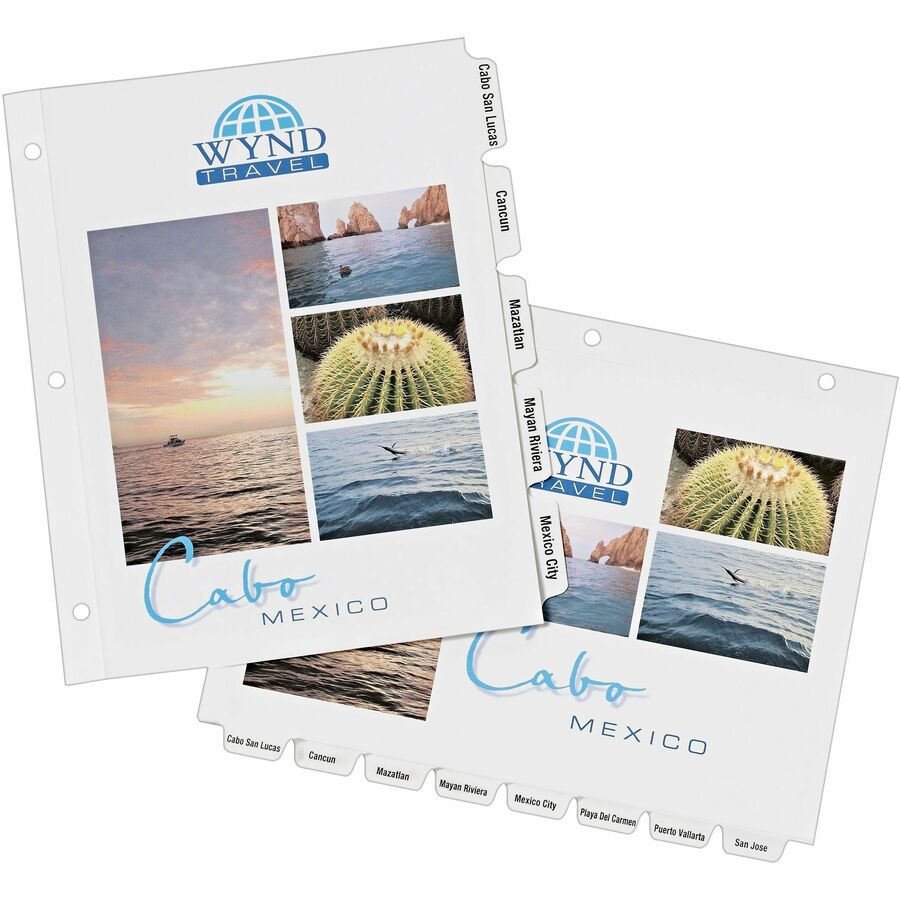 Avery® Customizable Print-On(TM) Dividers, 5-Tab Set (11511) - 5 x Divider(s) - Print-on Tab(s) - 5 - 5 Tab(s)/Set - 8.5" Divider Width x 11" Divider Length - 3 Hole Punched - White Paper Divider - White Paper Tab(s) - 20% - Printable, Hole-punched...