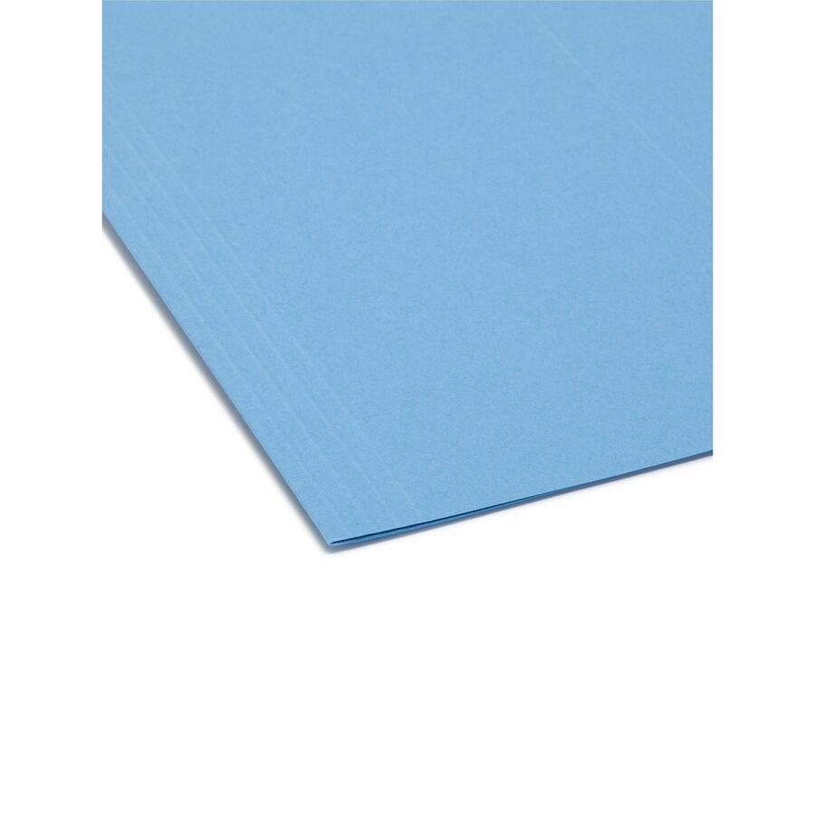 Smead 1/3 Tab Cut Letter Recycled Hanging Folder - 8 1/2" x 11" - Top Tab Location - Assorted Tab Position - 11 pt. - Poly - Blue - 10% Paper Recycled - 25 / Box