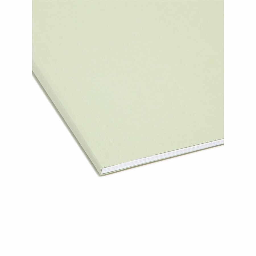 Smead FasTab 1/3 Tab Cut Letter Recycled Hanging Folder - 8 1/2" x 11" - Top Tab Location - Assorted Tab Position - 2 Plys - Moss - 10% Recycled - 20 / Box