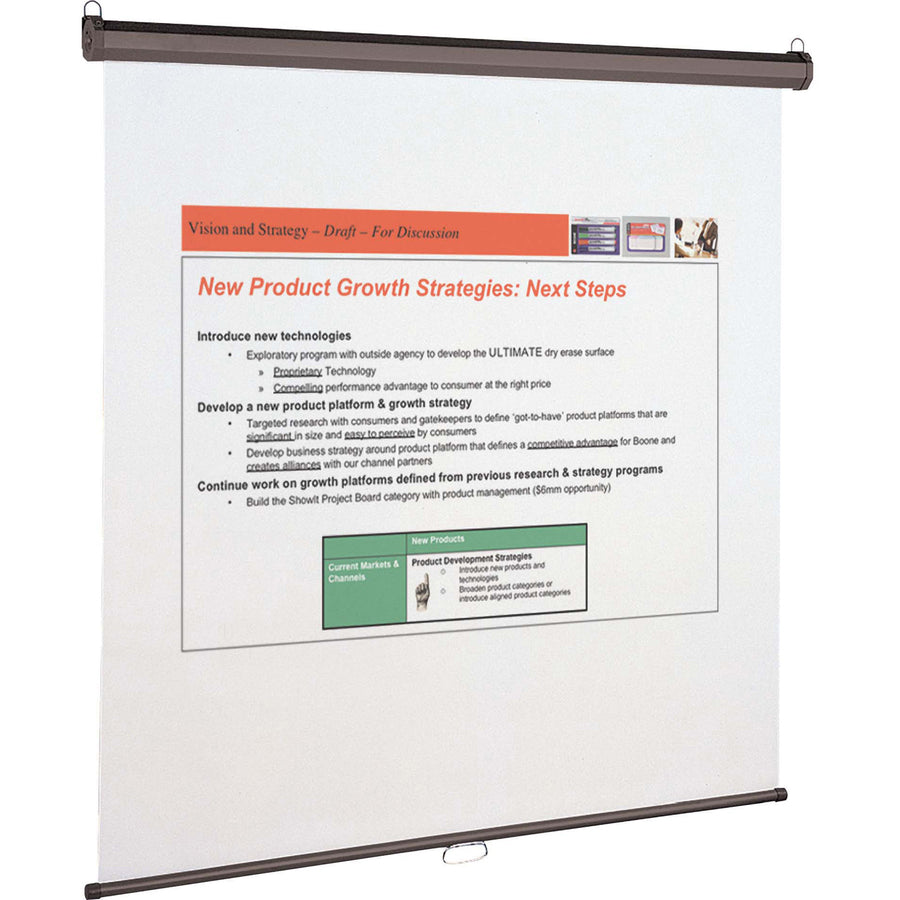 Quartet Manual Projection Screen - 1:1 - Matte White - 84" Height x 84" Width - Wall/Ceiling Mount