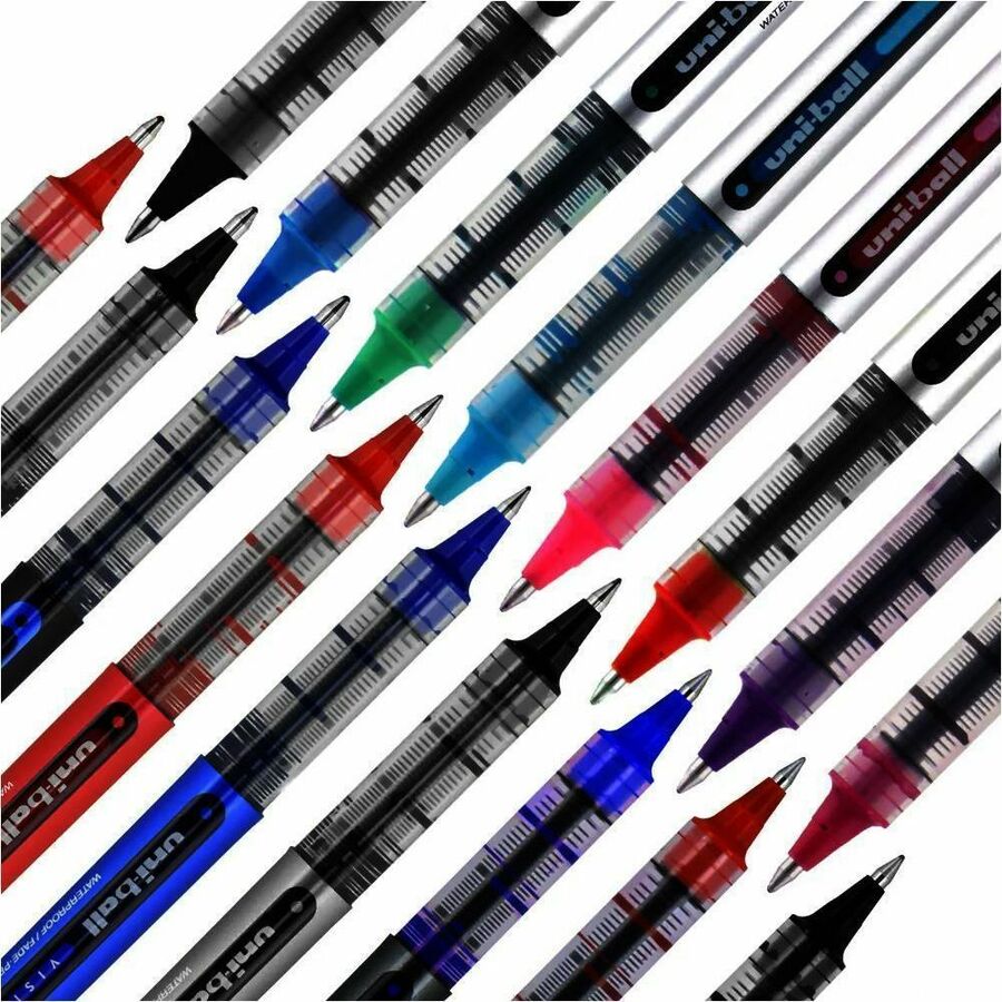 uniball™ Vision Rollerball Pens - 0.7 mm Fine Pen Point - Black Ink - Pigment-based - 1 Dozen