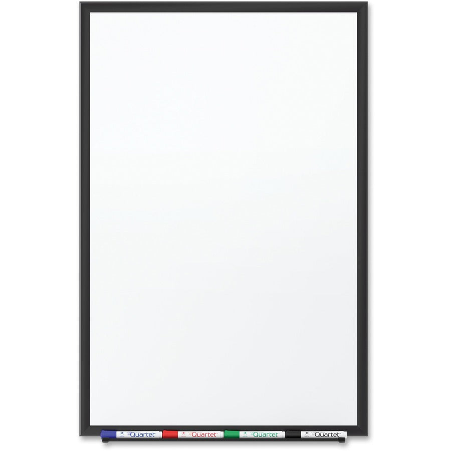 Quartet DuraMax Classic Whiteboard - 96" (8 ft) Width x 48" (4 ft) Height - White Porcelain Surface - Black Aluminum Frame - Rectangle - Horizontal/Vertical - Magnetic - 1 / Each