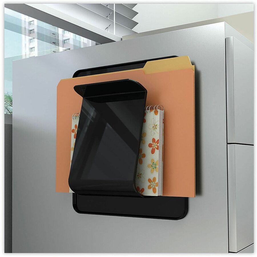 Deflecto Stand-Tall Wall File - 10.63" Height x 9.25" Width x 1.75" Depth - Break Resistant - Black - 1 Each