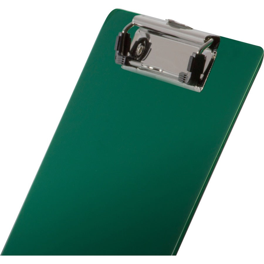 Officemate Low-profile Clip Plastic Clipboard - 8 1/2" x 11" Sheet Size - Plastic - Green - 1 Each