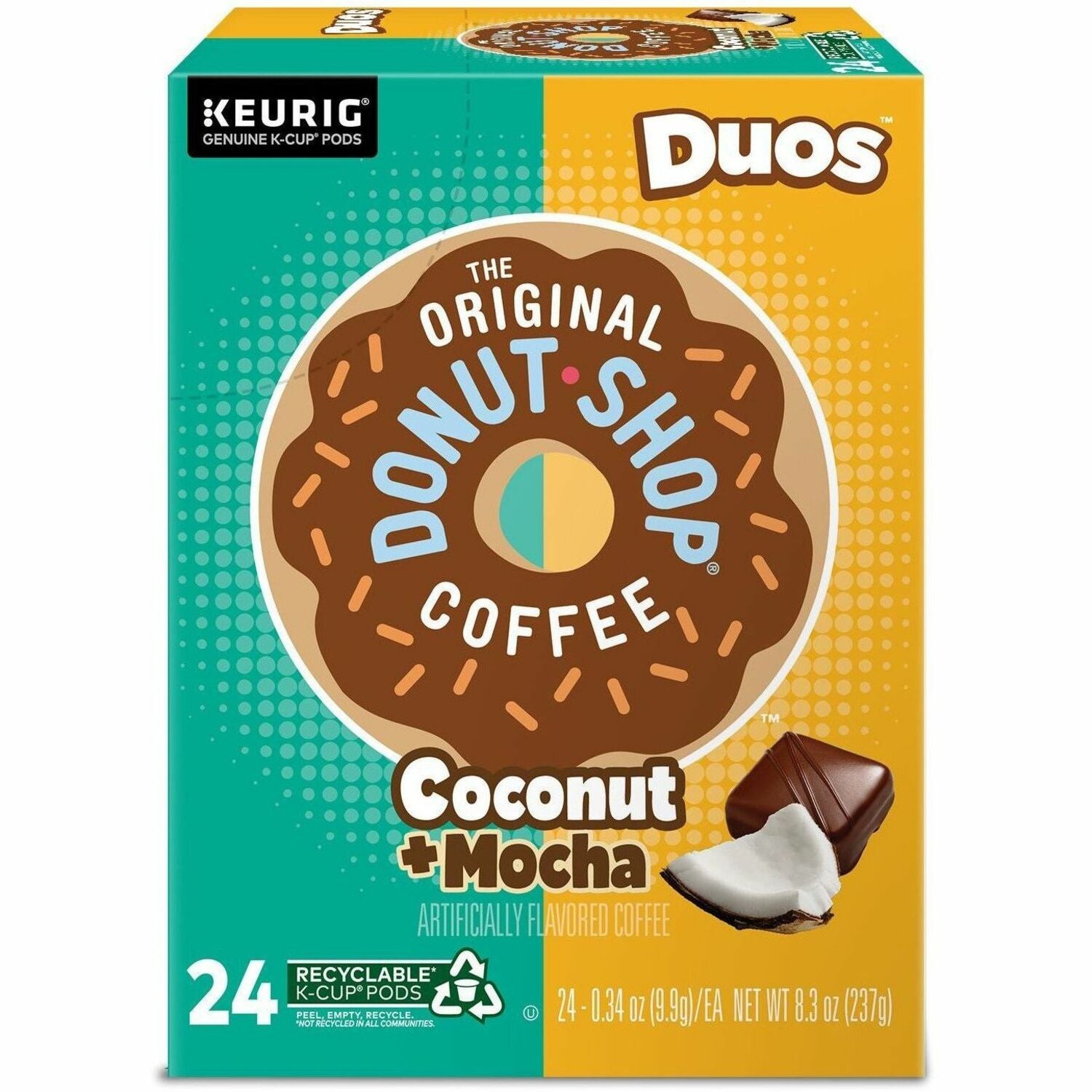 The Original Donut Shop® K-Cup, Pod Coffee - Compatible with Keurig Brewer - Regular - Medium - K-Cup, Pod - Coconut Mocha - Kosher - 24 / Box