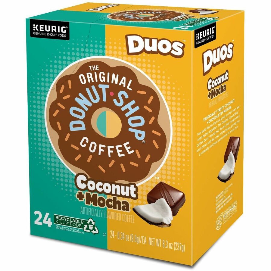 The Original Donut Shop® K-Cup, Pod Coffee - Compatible with Keurig Brewer - Regular - Medium - K-Cup, Pod - Coconut Mocha - Kosher - 24 / Box