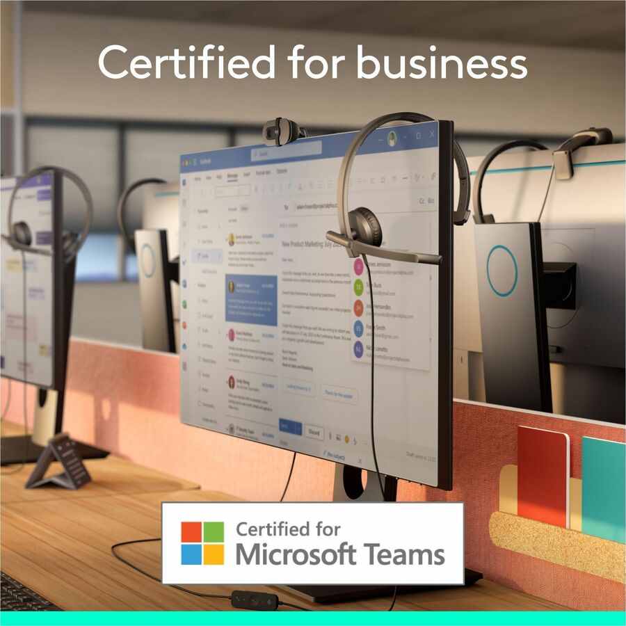 Logitech USB Headset Mono H570e - Mono - USB - Wired - 31.50 Hz to 20 kHz - Over-the-head - Monaural - Supra-aural - Noise Cancelling, Electret Microphone