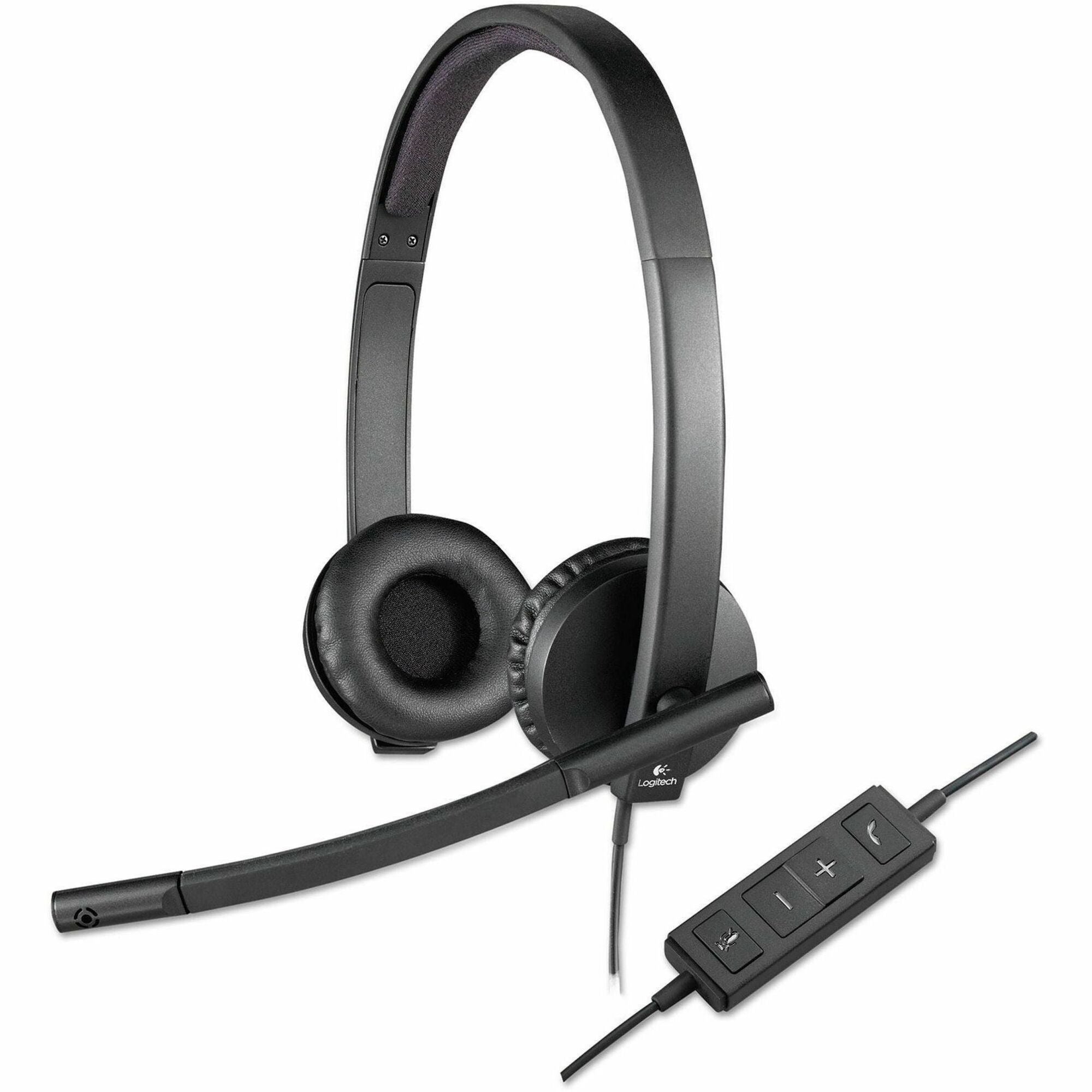 Logitech USB Headset Stereo H570e - Stereo - USB - Wired - 31.50 Hz to 20 kHz - Over-the-head - Binaural - Supra-aural - Noise Cancelling, Electret Microphone - Black