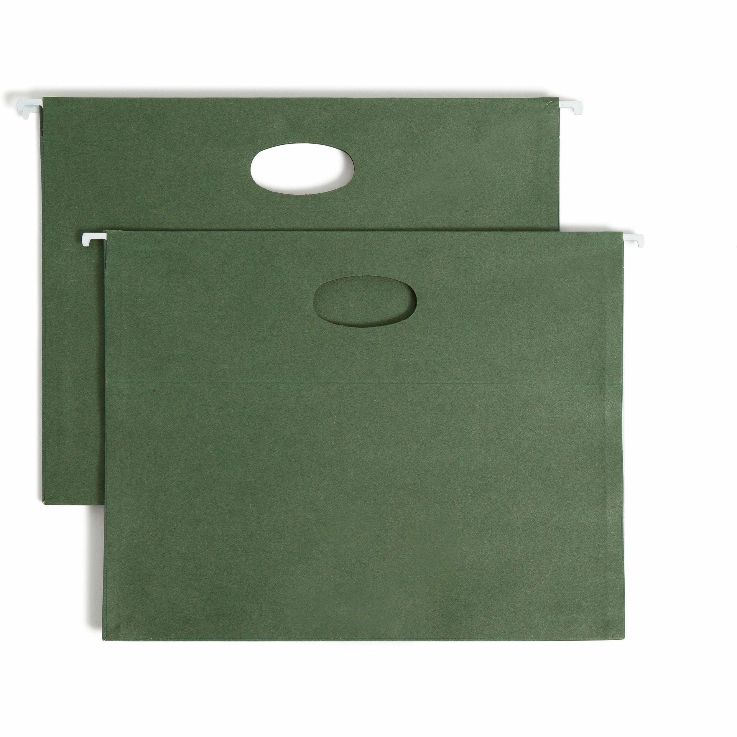 Smead Letter Recycled Hanging Folder - 8 1/2" x 11" - 3 1/2" Expansion - 11 pt. - Standard Green - Preprinted, Reinforced Gusset, Eco-friendly, Gusset, Die-cut, Archival-safe, Acid-free - 10 / Box