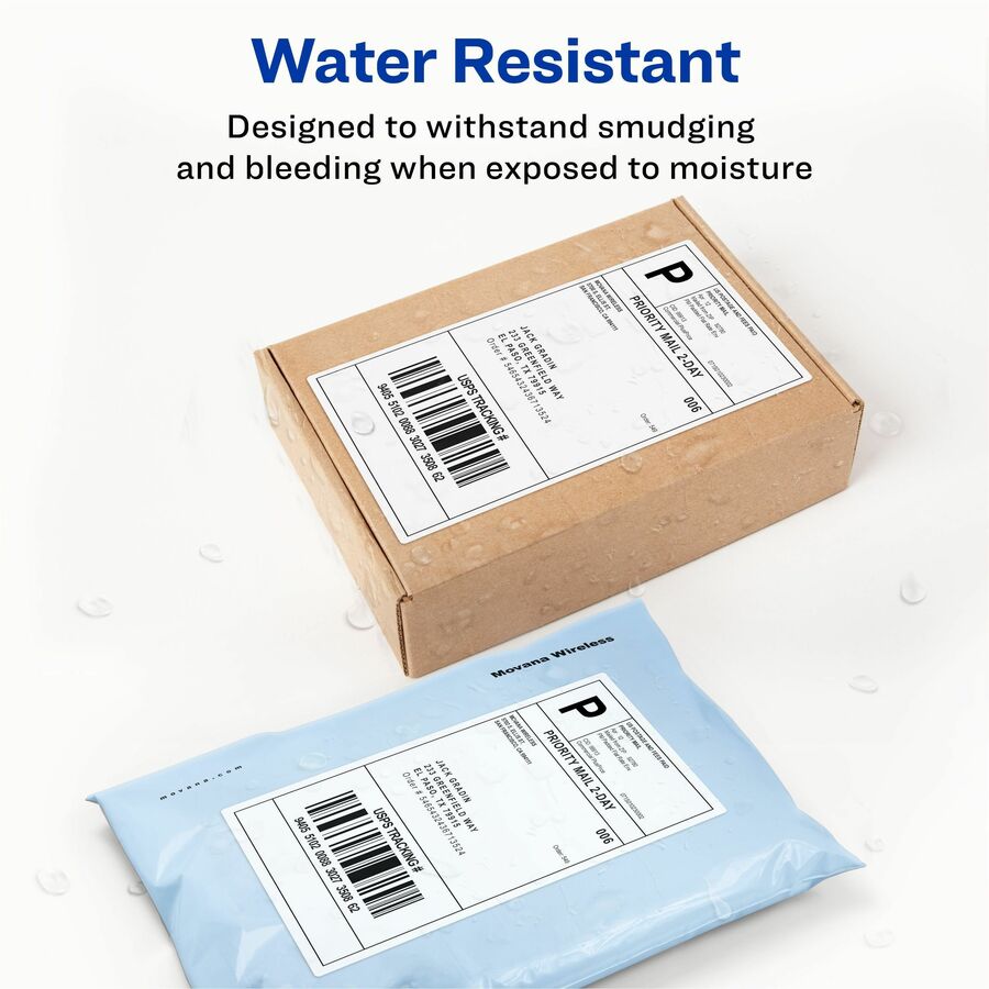 Avery® Thermal Roll Labels 4" x 6" , 220 White Shipping Labels (4156) - x 4" Width x 6" Length - Roll - Permanent Adhesive - Rectangle - Direct Thermal, Thermal - Bright White - Paper - Water Resistant - Permanent Adhesive, Stick & Stay, Scratch Re...