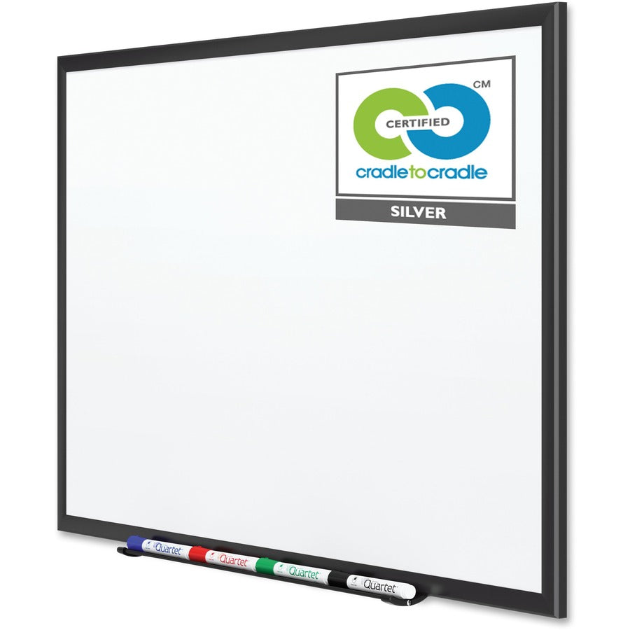 Quartet DuraMax Classic Whiteboard - 60" (5 ft) Width x 36" (3 ft) Height - White Porcelain Surface - Black Aluminum Frame - Rectangle - Horizontal/Vertical - Magnetic - 1 / Each