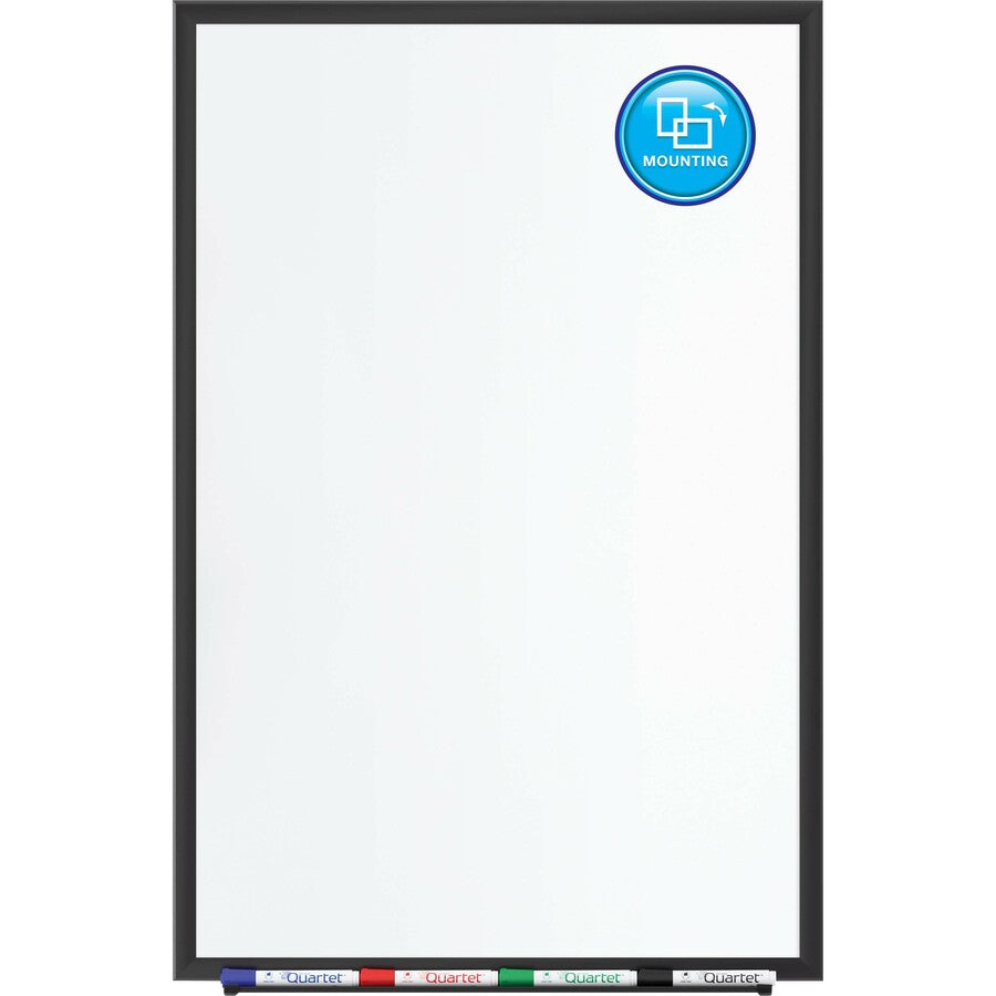 Quartet DuraMax Classic Whiteboard - 60" (5 ft) Width x 36" (3 ft) Height - White Porcelain Surface - Black Aluminum Frame - Rectangle - Horizontal/Vertical - Magnetic - 1 / Each