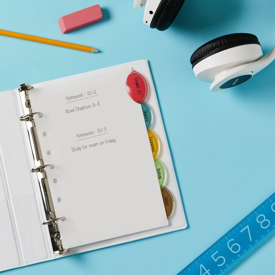 Avery® Insertable Style Edge Plastic Mini Dividers for 3 Ring Binders, 5.5" x 8.5" , 5-Tab Set, Multicolor, 1 Set (11118) - 5 x Divider(s) - 5 - 5 Tab(s)/Set - 5.5" Divider Width x 8.50" Divider Length - 7 Hole Punched - Translucent Plastic Divider...