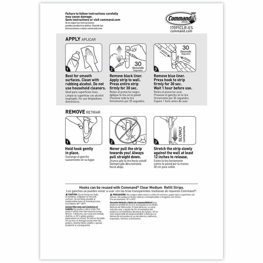 Command Hook Trial Pack - Medium - 2 lb (907.2 g) Capacity - White - 50 / Carton