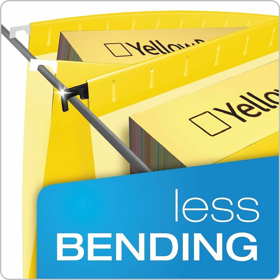 Pendaflex SureHook 1/5 Tab Cut Legal Hanging Folder - 8 1/2" x 14" - 3/4" Expansion - Yellow - Built-in Tension Spring, Reinforced Top, Sturdy, Durable, Acid-free, Reinforced Bottom - 20 / Box