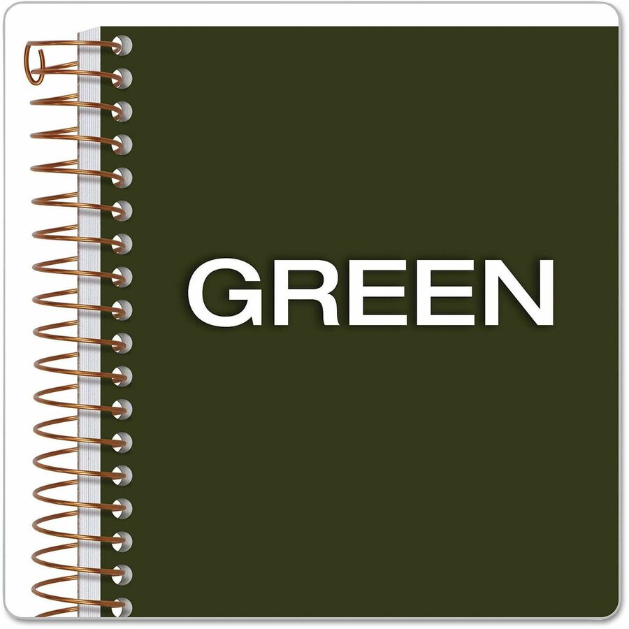 Ampad Gold Fibre Personal Notebook - 100 Sheets - Wire Bound - 0.28" Ruled - 20 lb Basis Weight - 5" x 7" Sheet Size - White Paper - Classic Green Kraft Cover - Micro Perforated, Rigid, Chipboard Backing, Pocket, Easy Tear, Unpunched - 1 Each