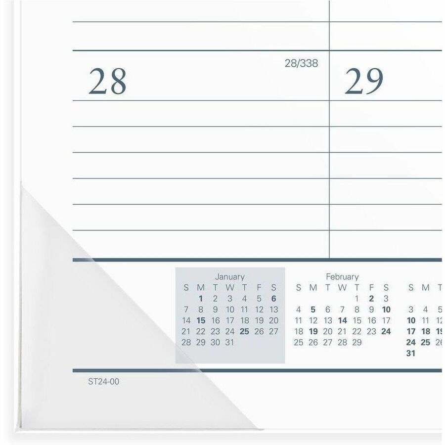 At-A-Glance Classic Monthly Desk Pad - Standard - Julian Dates - Daily, Monthly - 12 Month - January 2026 to December 2026 - 1 Day Single Page Layout - 21 3/4" x 17" Sheet Size - White Sheet - 2.37" x 2.87" Block - Headband - Desk Pad - Black, White - ...