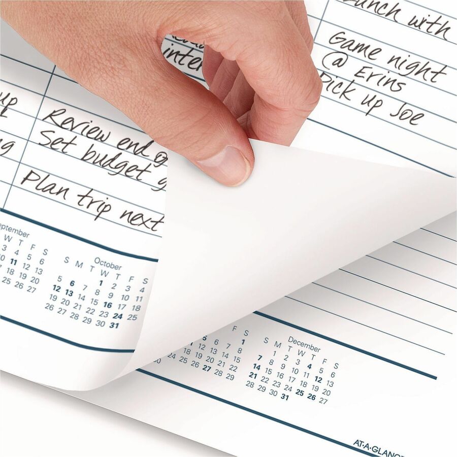 At-A-Glance Classic Monthly Desk Pad - Standard - Julian Dates - Daily, Monthly - 12 Month - January 2026 to December 2026 - 1 Day Single Page Layout - 21 3/4" x 17" Sheet Size - White Sheet - 2.37" x 2.87" Block - Headband - Desk Pad - Black, White - ...