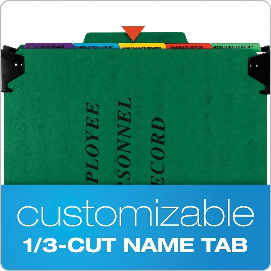 Pendaflex 1/3 Tab Cut Letter Hanging Folder - 8 1/2" x 11" - 2" Expansion - 1" Fastener Capacity - Top Tab Location - 5 Divider(s) - Green - Moisture Resistant, Reinforced Gusset, Durable, Reinforced Tab, Rip Proof, Moisture Resistant, Smudge Resistant...