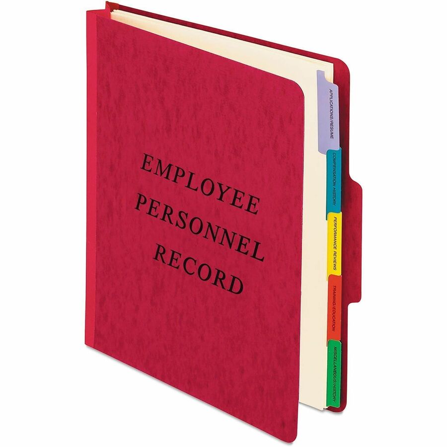 Pendaflex 1/3 Tab Cut Letter Recycled Organizer Folder - 8 1/2" x 11" - 400 Sheets Capacity - 2" Expansion - 1" Fastener Capacity - Top Tab Location - 5 Divider(s) - Red - Reinforced Tab, Moisture Resistant, Smudge Resistant, Reinforced Gusset, Rip Pro...