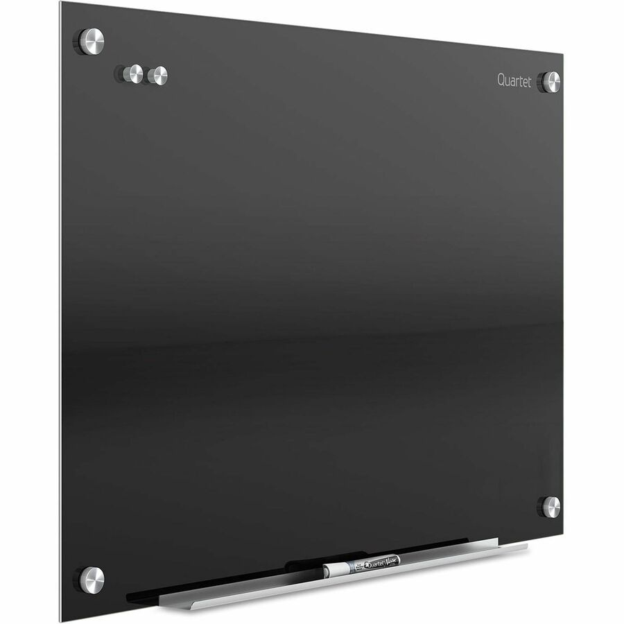 Quartet Infinity™ Glass Magnetic Dry-Erase Board - 36" (3 ft) Width x 24" (2 ft) Height - Black Tempered Glass Surface - Black Frame - Horizontal/Vertical - Magnetic - 1 / Each