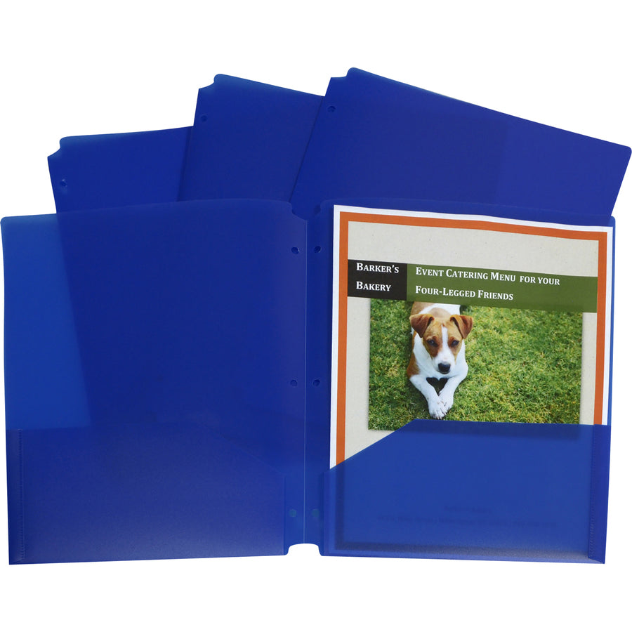 C-Line Letter Pocket Folder - 8 1/2" x 11" - 2 Pocket(s) - Blue - Heavyweight - 25 / Box