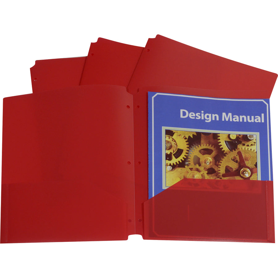 C-Line Letter Pocket Folder - 8 1/2" x 11" - 2 Pocket(s) - Red - Heavyweight - 25 / Box