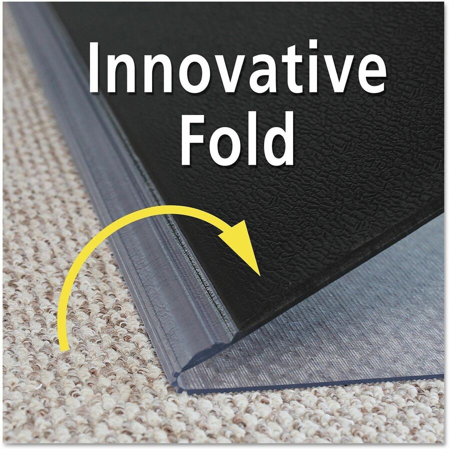 ES ROBBINS Sit-or-Stand Dual-purpose Mat - Hard Floor, Carpeted Floor - 53" Length x 45" Width - Rectangular - Clear, Black - 1 Each