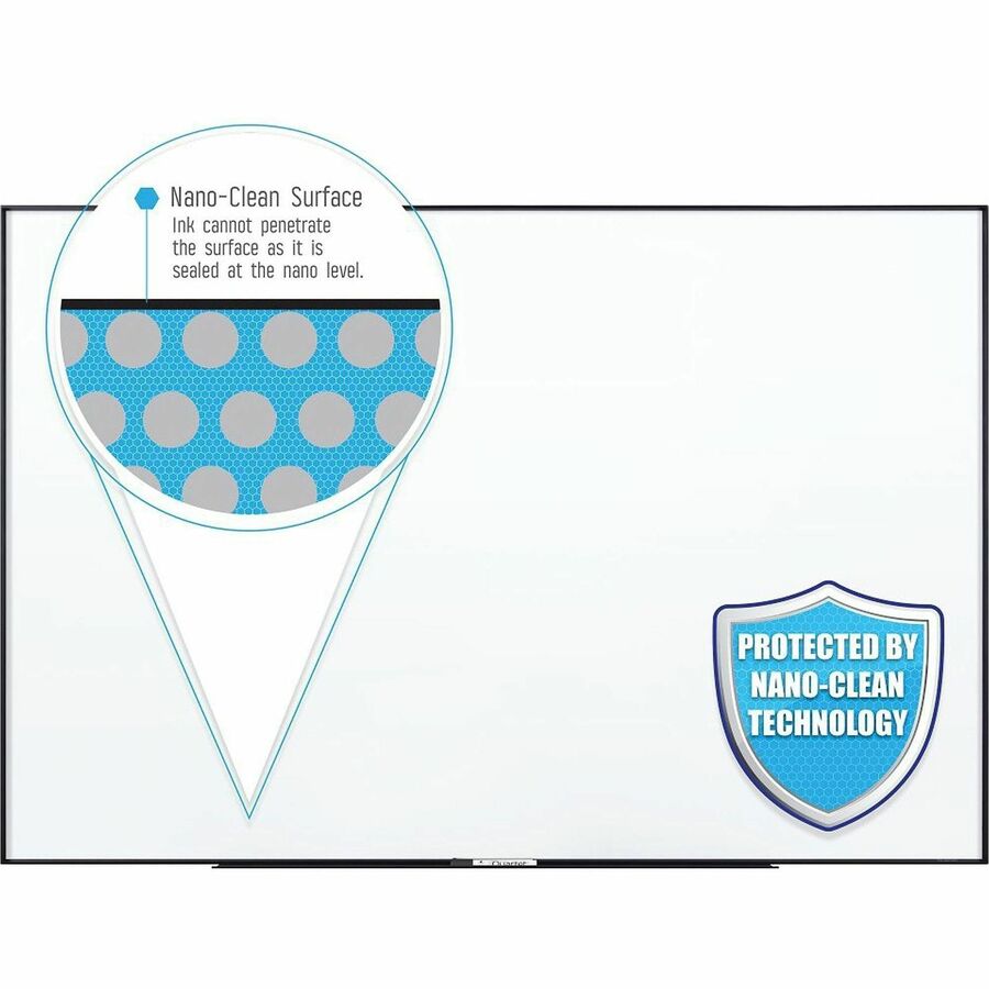 Quartet Fusion Nano-Clean Magnetic Dry-Erase Board - 48" (4 ft) Width x 36" (3 ft) Height - White Surface - Black Aluminum Frame - Horizontal/Vertical - Magnetic - 1 Each