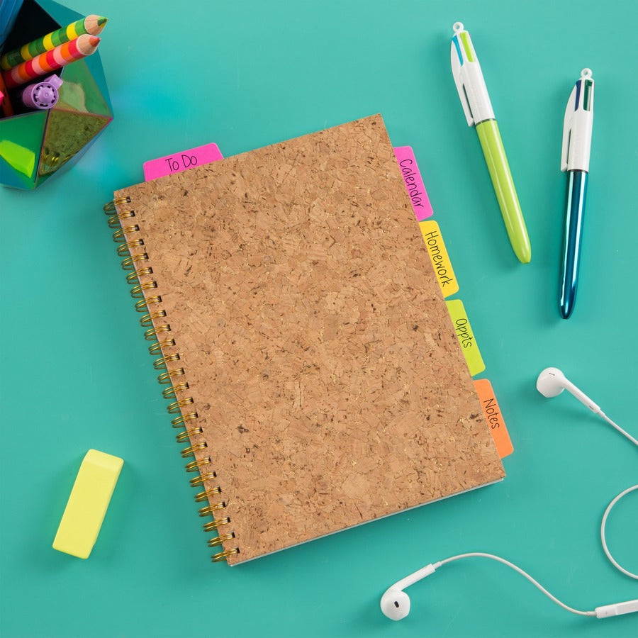 Avery® Ultra Tabs File Tab - 24 Write-on Tab(s) - 1" Tab Height x 2.50" Tab Width - Clear Film, Neon Pink Paper, Neon Yellow, Neon Green, Neon Orange Tab(s) - PVC-free, Nonperforated, Smudge Resistant, Double-sided, Writable, Reusable, Repositionab...