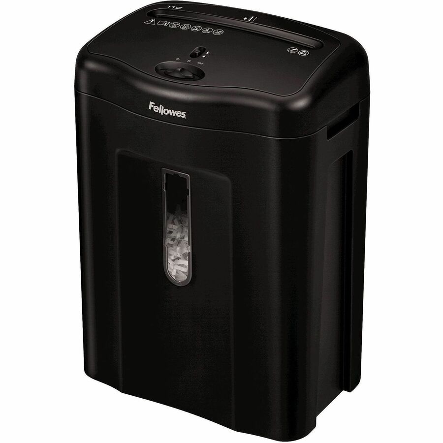 Fellowes Powershred 11C Crosscut Shredder - Non-continuous Shredder - Cross Cut - 11 Per Pass - for shredding Paper, Credit Card, Paper Clip, Staples - 0.156" x 1.560" Shred Size - P-4 - 5 Minute Run Time - 30 Minute Cool Down Time - 4.80 gal Wastebin ...