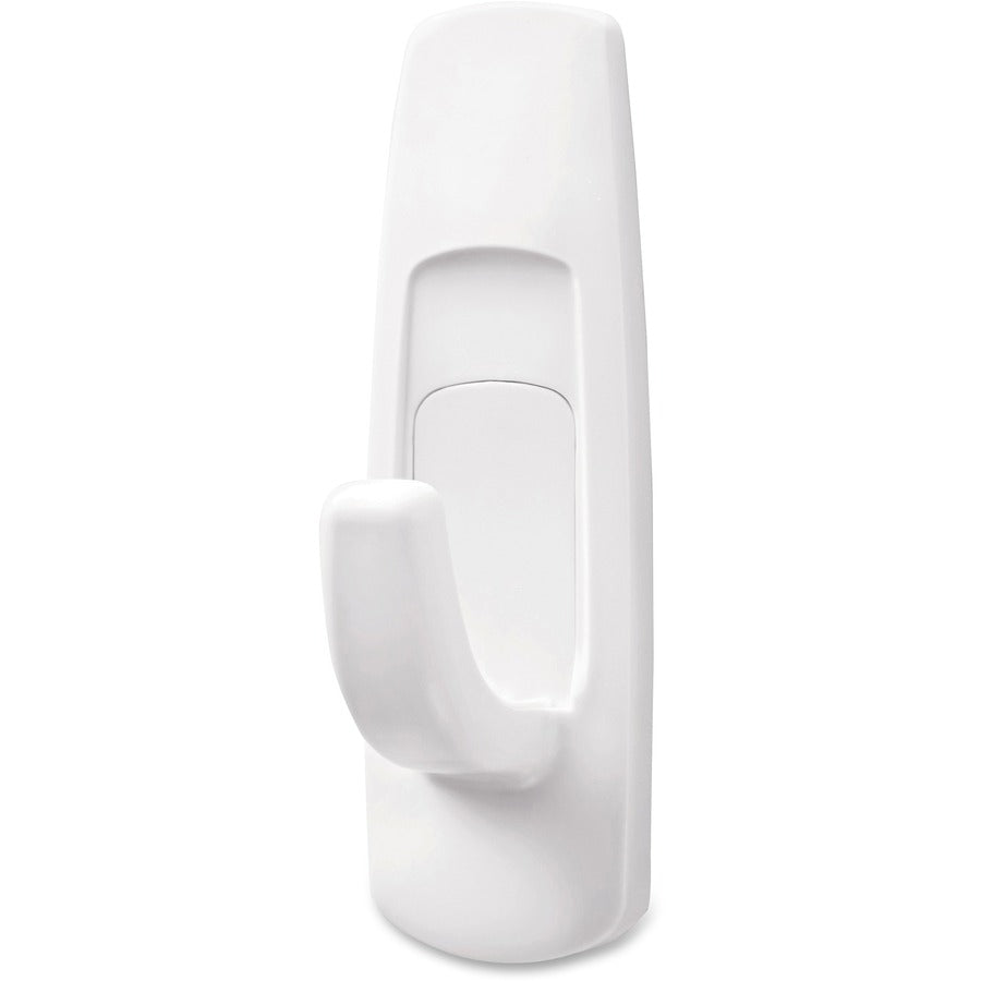 Command Strip Adhesive Hooks - 3 lb (1.36 kg) Capacity - for Home, Office - White - 2 / Pack