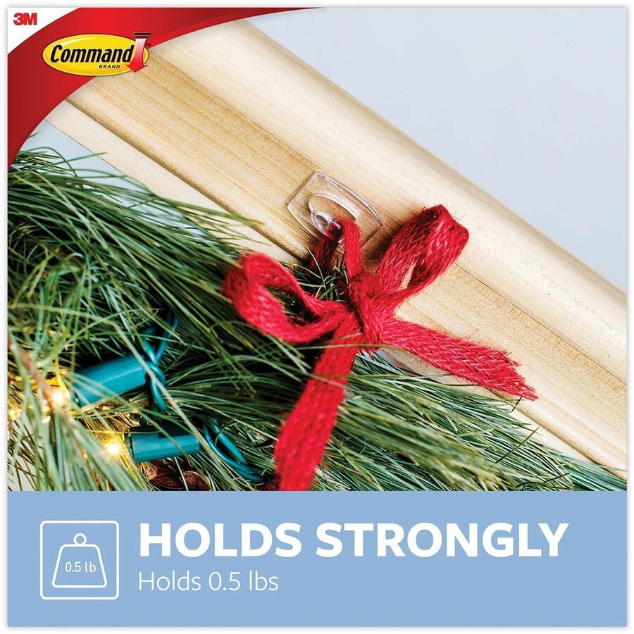 Command .5 lb. Clear Mini Hooks - 8 oz (226.8 g) Capacity - for Home - Clear - 6 / Pack
