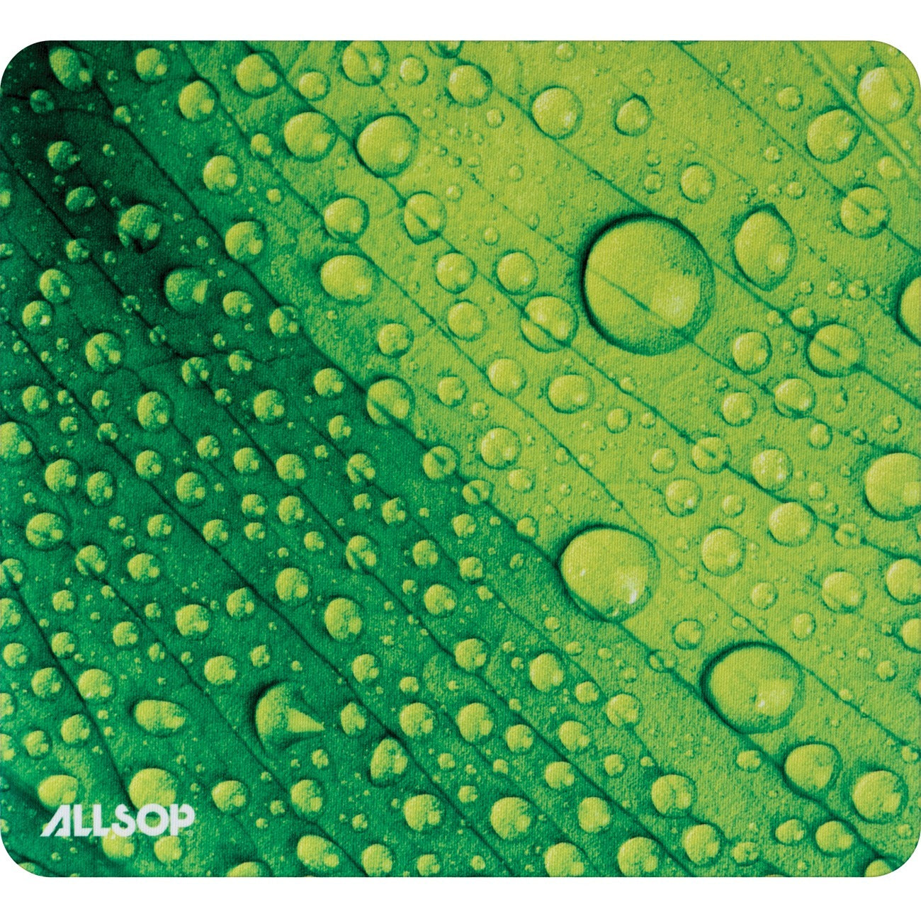 Allsop NatureSmart Image Mousepad - Leaf Raindrop - (31624) - Leaf Raindrop - 0.10" Height x 8.50" Width - Natural Rubber, Latex - Skid Proof - 1 Each