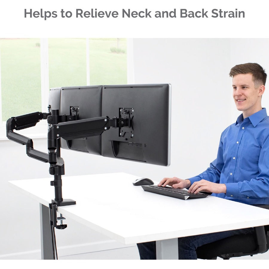 Fellowes Platinum Mounting Arm for Monitor - Black - 3 Display(s) Supported - 90" Screen Support - 60 lb Load Capacity - 1 Each