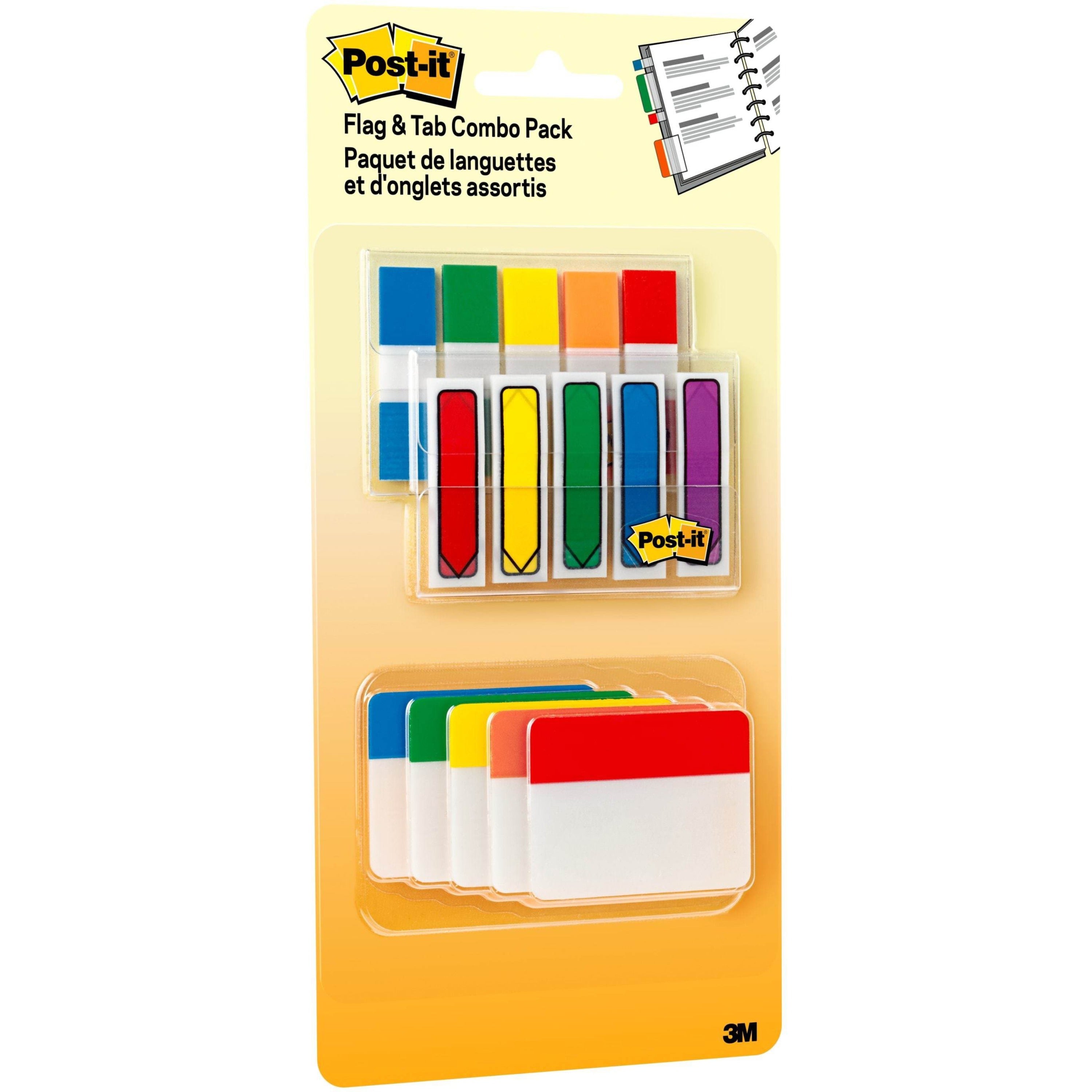 Post-it® Flag/Tab Combo Pack - Durable, Writable, Repositionable, Self-stick, Removable - 230 / Pack