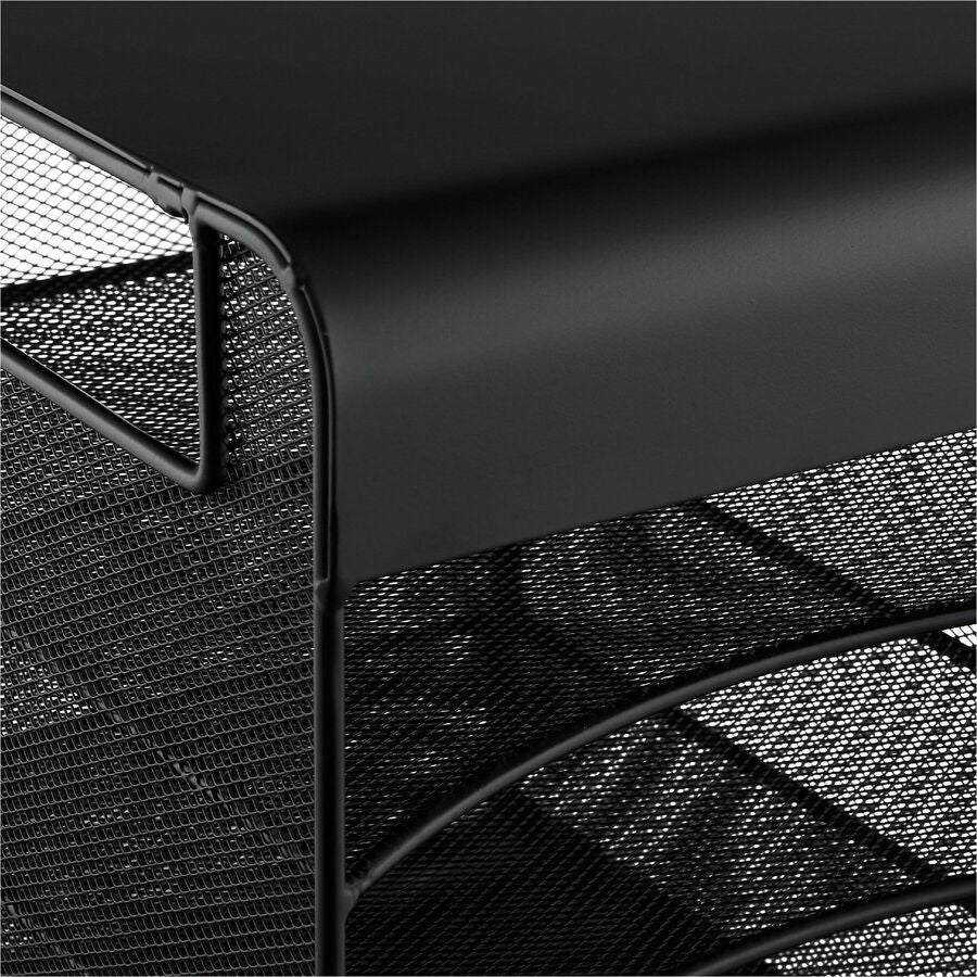 Safco Onyx Solid Top Horizontal Hanging Storage - 12" Height x 10.25" Width x 12.38" Depth - Scratch Resistant - Powder Coated - Black - Steel - 1 Each