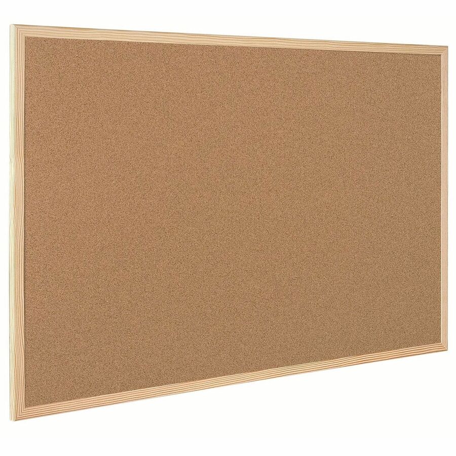 MasterVision Oak Frame 3'x2' Cork Bulletin Board - 24" Board Height x 36" Board Width - Cork Surface - Self-healing - Oak Frame - 1 Each