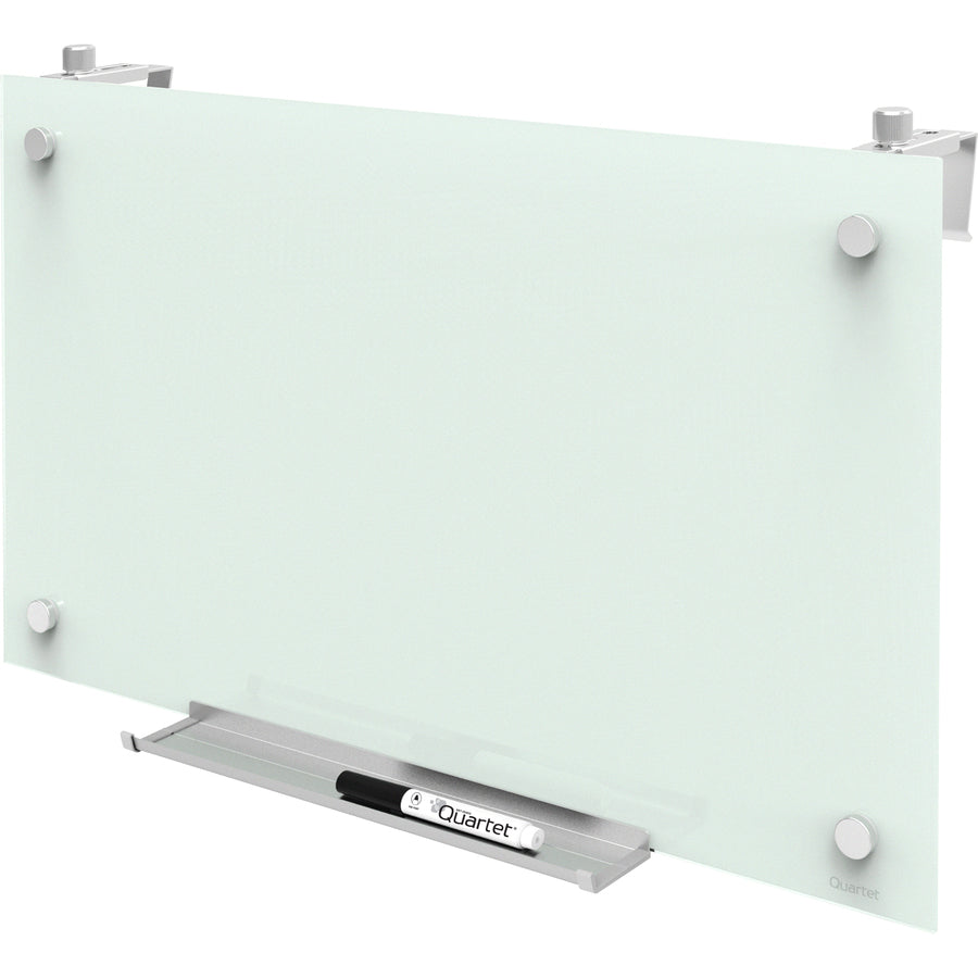 Quartet Infinity™ Magnetic Glass Dry-Erase Cubicle Board - 30" (2.5 ft) Width x 18" (1.5 ft) Height - White Tempered Glass Surface - Rectangle - Horizontal/Vertical - Magnetic - 1