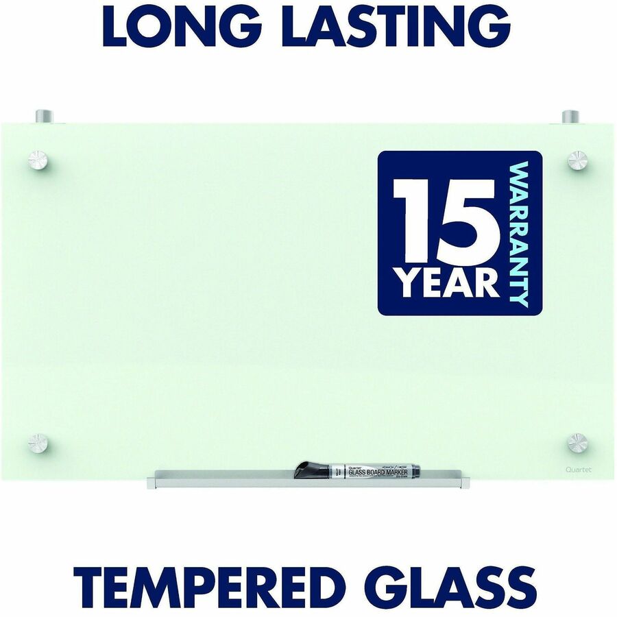 Quartet Infinity™ Magnetic Glass Dry-Erase Cubicle Board - 30" (2.5 ft) Width x 18" (1.5 ft) Height - White Tempered Glass Surface - Rectangle - Horizontal/Vertical - Magnetic - 1