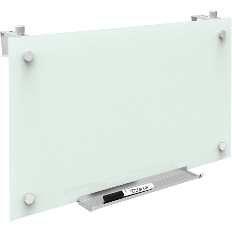 Quartet Infinity™ Magnetic Glass Dry-Erase Cubicle Board - 30" (2.5 ft) Width x 18" (1.5 ft) Height - White Tempered Glass Surface - Rectangle - Horizontal/Vertical - Magnetic - 1