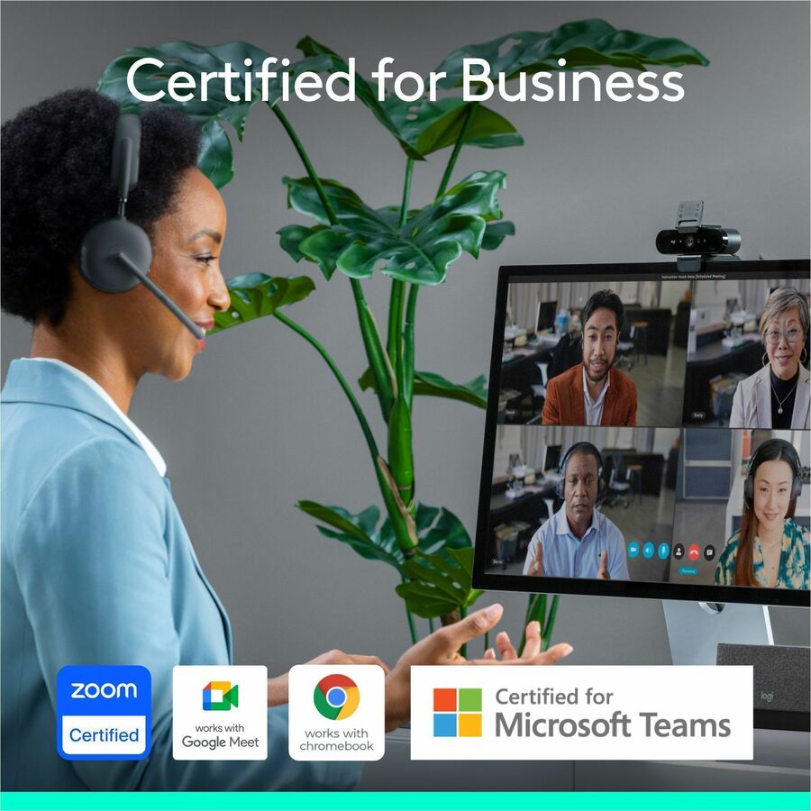 Logitech BRIO Webcam - 90 fps - Black - USB 3.0 - 4096 x 2160 Video - Auto-focus - Clip, Tripod Mount - 5x Digital Zoom - Microphone - For Notebook, Monitor