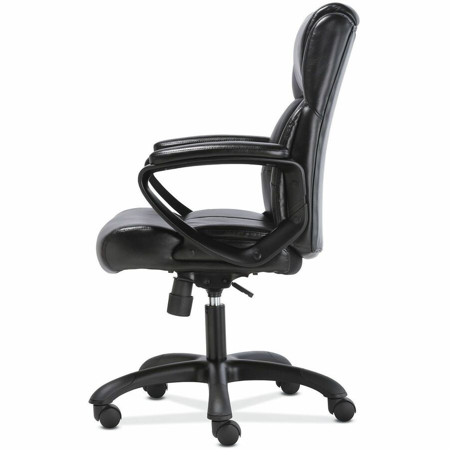Sadie Mid-Back Executive Chair - Black Seat Color - SofThread Leather Seat Material - Black Back Color - SofThread Leather Back Material - Mid Back - 5-star Base - 1 Each