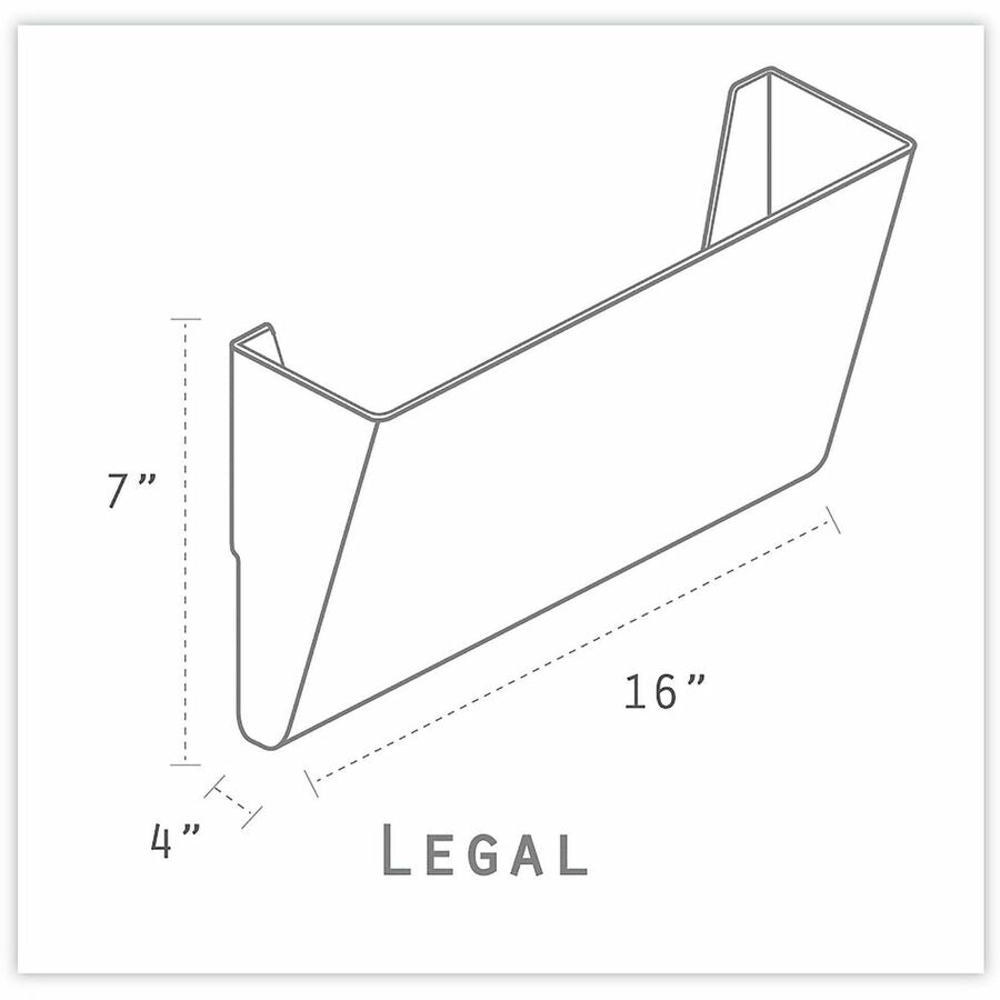 Storex Stacking Wall Pocket - 1 Pocket(s) - 7" Height x 4" Width x 16" Length - Stackable - Smoke - Poly - 1 Each