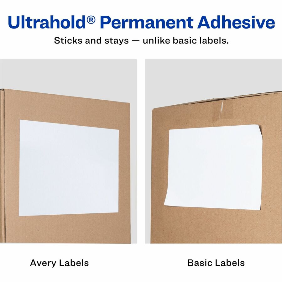Avery® Shipping Address Labels, Full Sheet Labels, Permanent, 500 Labels (91201) - x 8 1/2" Width x 11" Length - Full Sheet - Permanent Adhesive - Laser - Matte - White - Paper - Permanent Adhesive, Jam Resistant, Smudge Resistant, Customizable, St...