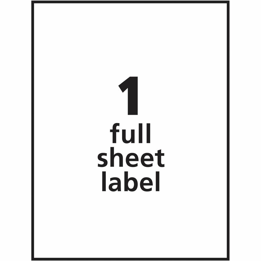 Avery® Shipping Address Labels, Full Sheet Labels, Permanent, 500 Labels (91201) - x 8 1/2" Width x 11" Length - Full Sheet - Permanent Adhesive - Laser - Matte - White - Paper - Permanent Adhesive, Jam Resistant, Smudge Resistant, Customizable, St...