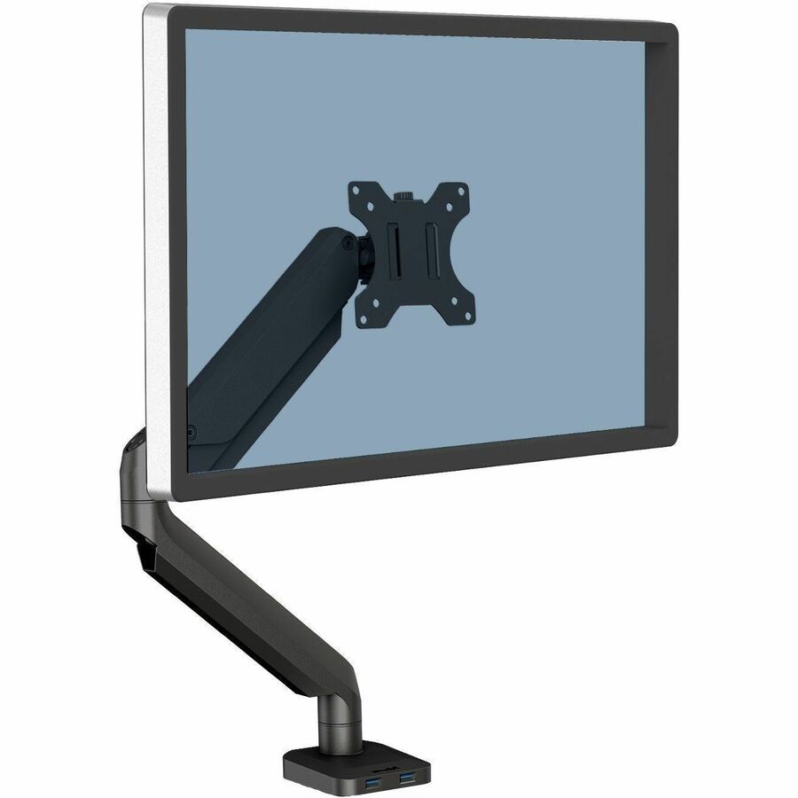 Fellowes Platinum Mounting Arm for Monitor - Black - Height Adjustable - 1 Display(s) Supported - 19.70" to 32" Screen Support - 17.60 lb Load Capacity - 75 x 75, 100 x 100 - VESA Mount Compatible - Steel - 1 Unit